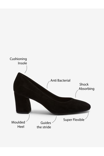 NOR367 Black Motionflex Block Court Shoes - Image 4
