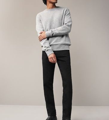 NOR330 Solid Black Slim Comfort Stretch Jeans