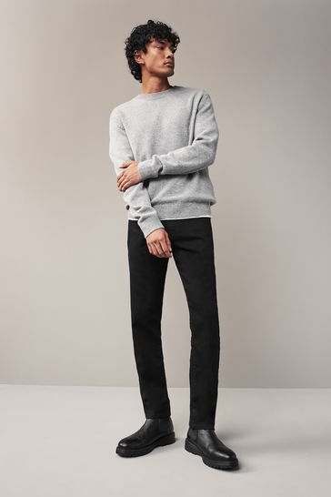 NOR330 Solid Black Slim Comfort Stretch Jeans