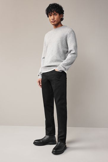 NOR330 Solid Black Slim Comfort Stretch Jeans - Image 2