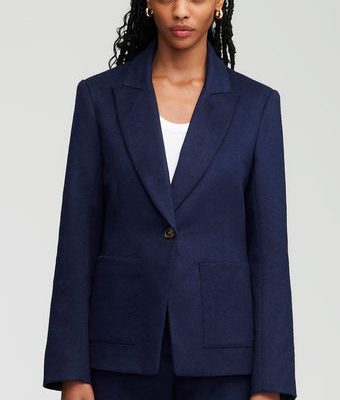 NOR354 Patch Pocket Blazer in Textured Wool