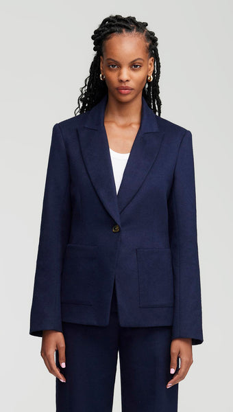 NOR354 Patch Pocket Blazer in Textured Wool