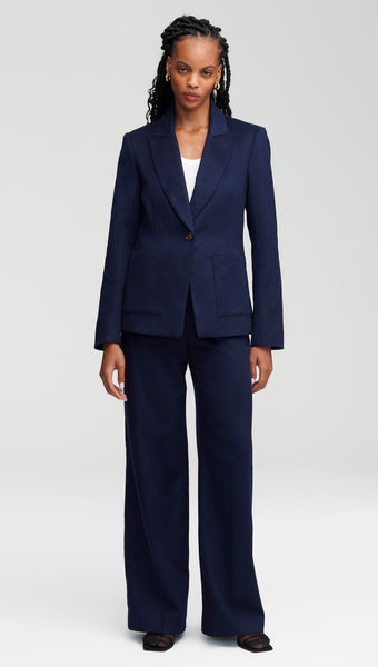 NOR354 Patch Pocket Blazer in Textured Wool - Image 4