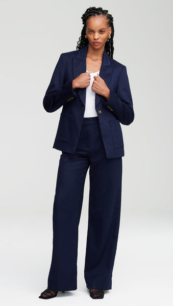 NOR354 Patch Pocket Blazer in Textured Wool - Image 2