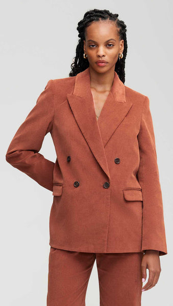 NOR352 Peak Lapel Blazer in Corduroy