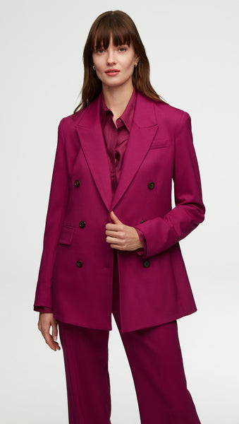 NOR344 Double-Breasted Blazer in Stretch Wool