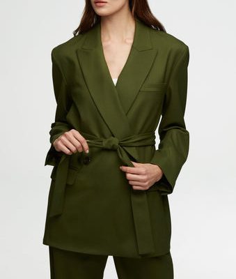 NOR342 Belted Blazer in Seasonless Wool