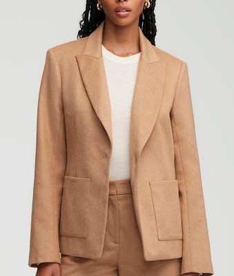 NOR346 Patch Pocket Blazer in Textured Wool