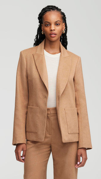 NOR346 Patch Pocket Blazer in Textured Wool