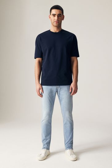 NOR334 Pale Blue Slim Classic Stretch Jeans