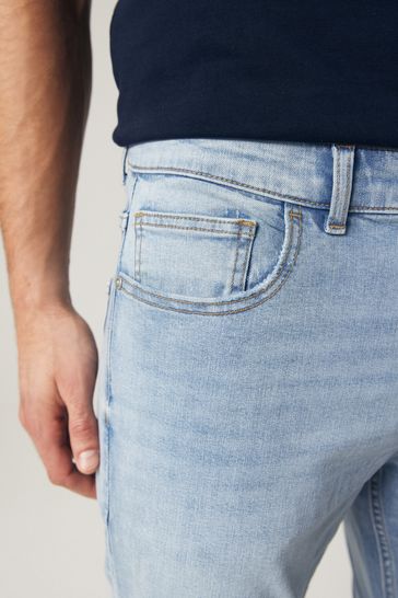 NOR334 Pale Blue Slim Classic Stretch Jeans - Image 5