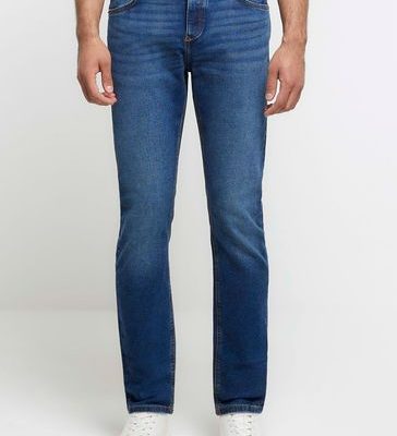 NOR327 River Island Blue Slim Fit Medium Wash Jeans