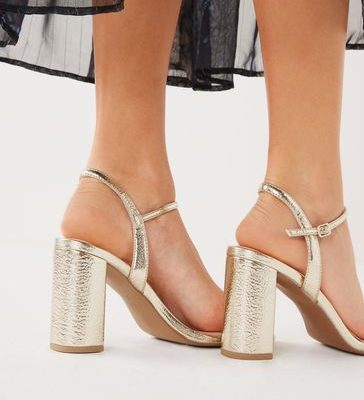 NOR358 Gold Block Simple Sandals