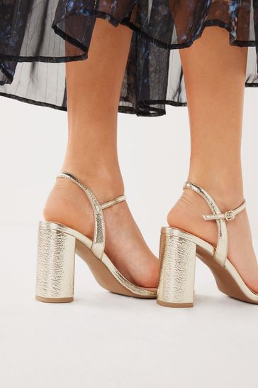 NOR358 Gold Block Simple Sandals