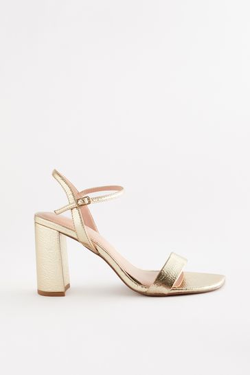 NOR358 Gold Block Simple Sandals - Image 2