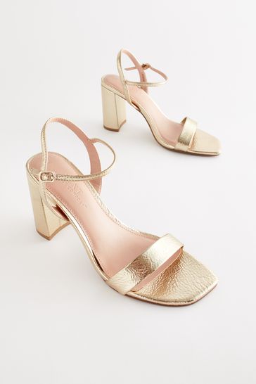NOR358 Gold Block Simple Sandals - Image 3