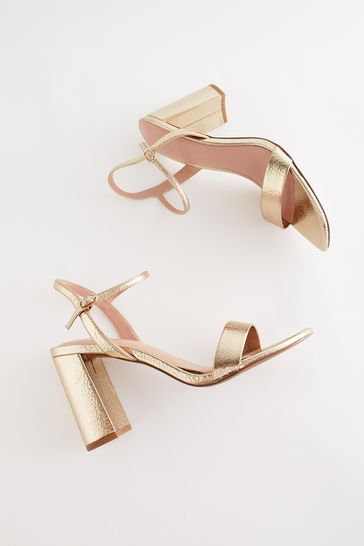 NOR358 Gold Block Simple Sandals - Image 4